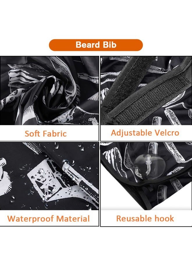 Showvigor Beard Bib Beard Apron, Beard Trimming Catcher Bib for Men Shaving and Hair Clippings, Waterproof Non-Stick Hair Catcher Grooming Cloth with 2 Suction Cups - Image 3